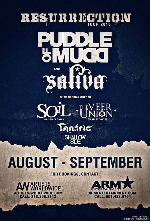 Puddle Of Mudd, Saliva, Tantric, and Shallow Side announce The