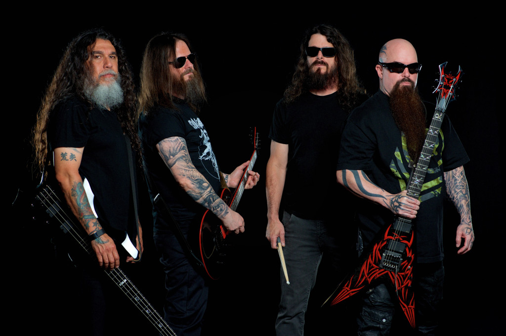 LEFT TO RIGHT:  Tom Araya, Gary Holt, Paul Bostaph, Kerry King