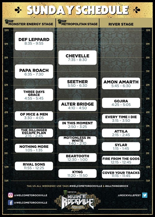 To Rockville announce set times MetalNerd