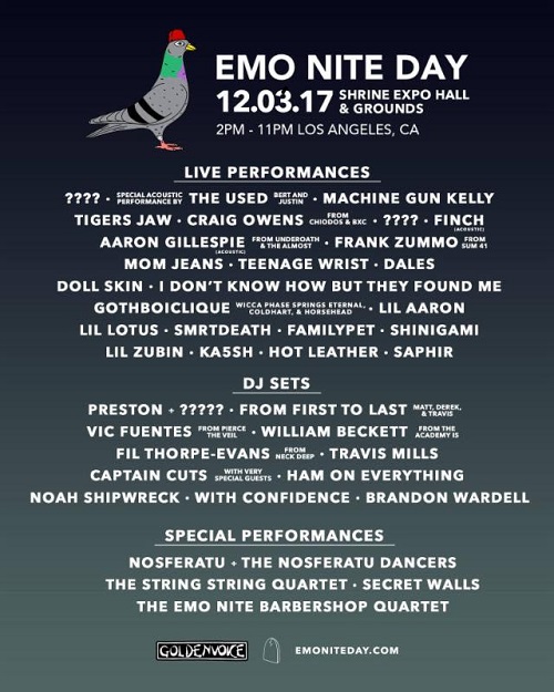 Emo Nite Day lineup announced