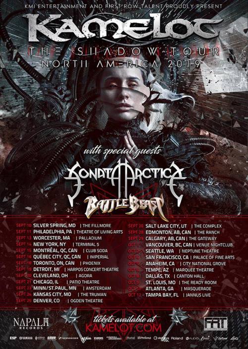 Kamelot, Sonata Arctica, and Battle Beast North American tour dates