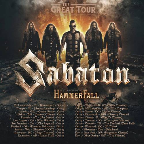 Sabaton and Hammerfall North American tour announced MetalNerd