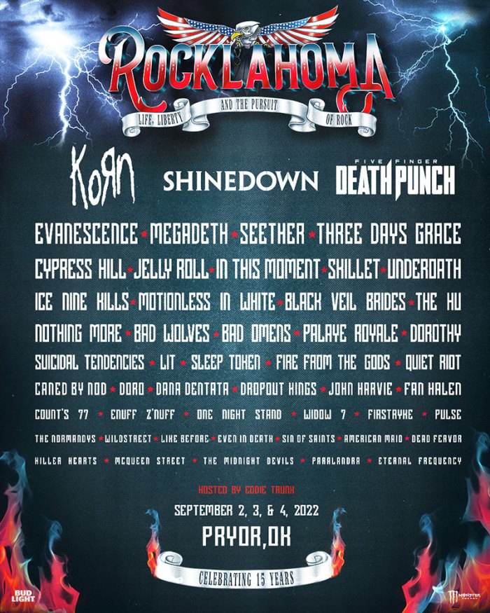 Rocklahoma 2022 lineup announced; Korn, Five Finger Death, & Shinedown